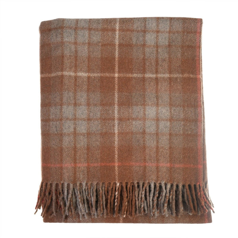 Highland Wool Blend Tartan Blanket Throw - Heritage Of Scotland - FRASER HUNTING WEATHERED