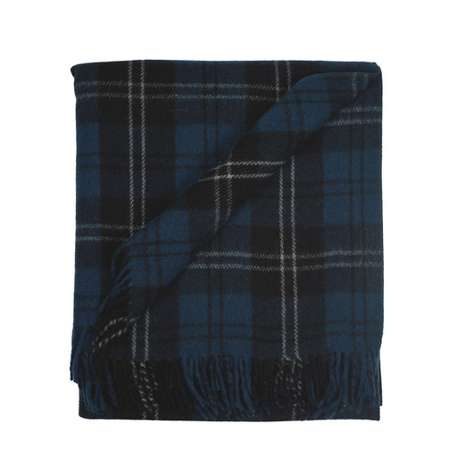 Highland Wool Blend Tartan Blanket Throw - Heritage Of Scotland - RAMSAY BLUE