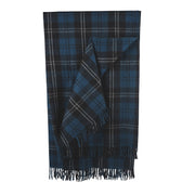 Highland Wool Blend Tartan Blanket Throw - Heritage Of Scotland - RAMSAY BLUE