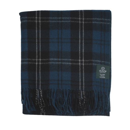 Highland Wool Blend Tartan Blanket Throw - Heritage Of Scotland - RAMSAY BLUE