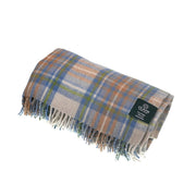 Highland Wool Blend Tartan Blanket Throw - Heritage Of Scotland - STEWART MUTED BLUE
