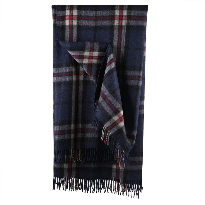 Highland Wool Blend Tartan Blanket Throw - Heritage Of Scotland - THOMSON NAVY