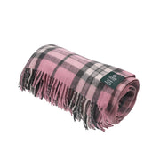Highland Wool Blend Tartan Blanket Throw - Heritage Of Scotland - THOMSON PINK