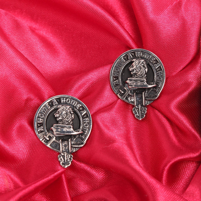 Home Clan Badge, Kilt Pin, Lapel Pin, Cufflinks, Keyring/Key Fob & Gift Set — Fine Pewter by Art Pewter — Made in Scotland (Shiny Finish) - Heritage Of Scotland - Cufflinks
