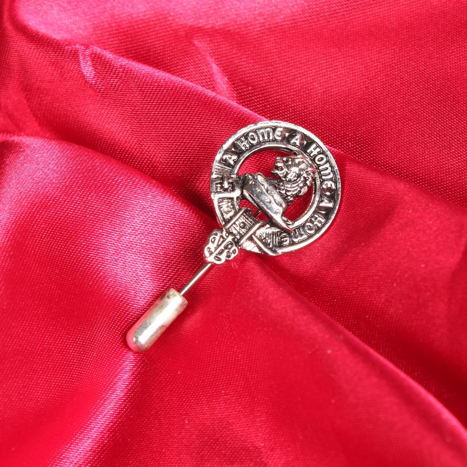 Home Clan Badge, Kilt Pin, Lapel Pin, Cufflinks, Keyring/Key Fob & Gift Set — Fine Pewter by Art Pewter — Made in Scotland (Shiny Finish) - Heritage Of Scotland - Lapel Pin