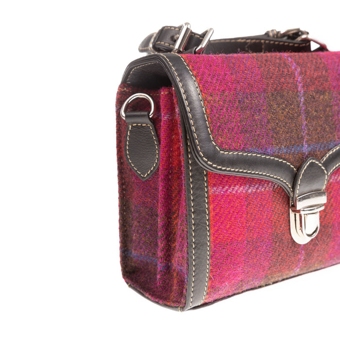 Ht Ladies Handbag Cerise Check / Black - Heritage Of Scotland - CERISE CHECK / BLACK
