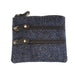 Ht Leather Coin Purse Navy Blue Herringbone / Black - Heritage Of Scotland - NAVY BLUE HERRINGBONE / BLACK
