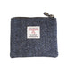 Ht Leather Coin Purse Navy Blue Herringbone / Black - Heritage Of Scotland - NAVY BLUE HERRINGBONE / BLACK