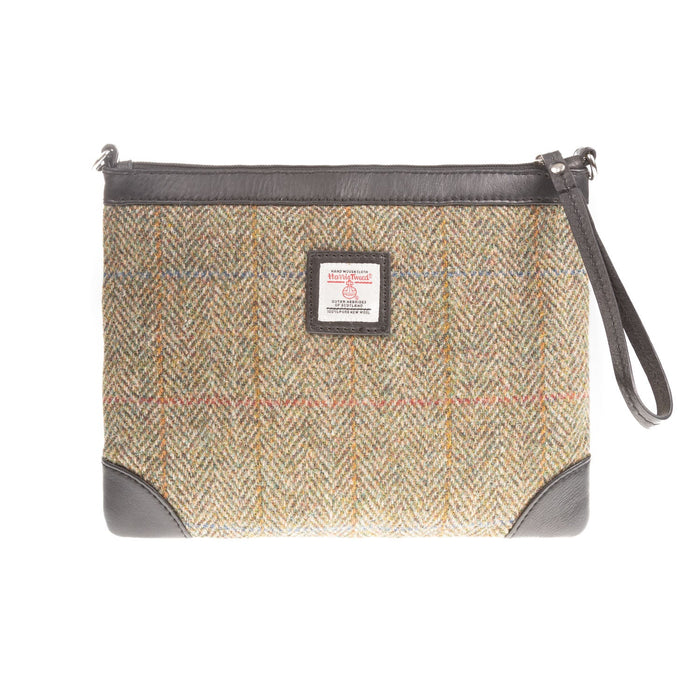 Ht Leather Cross Body Bag Lt Brown Check / Black - Heritage Of Scotland - LT BROWN CHECK / BLACK