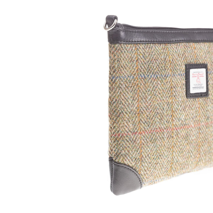 Ht Leather Cross Body Bag Lt Brown Check / Black - Heritage Of Scotland - LT BROWN CHECK / BLACK