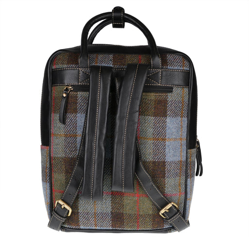 Ht Leather Large Backpack Lovat Check / Black - Heritage Of Scotland - LOVAT CHECK / BLACK