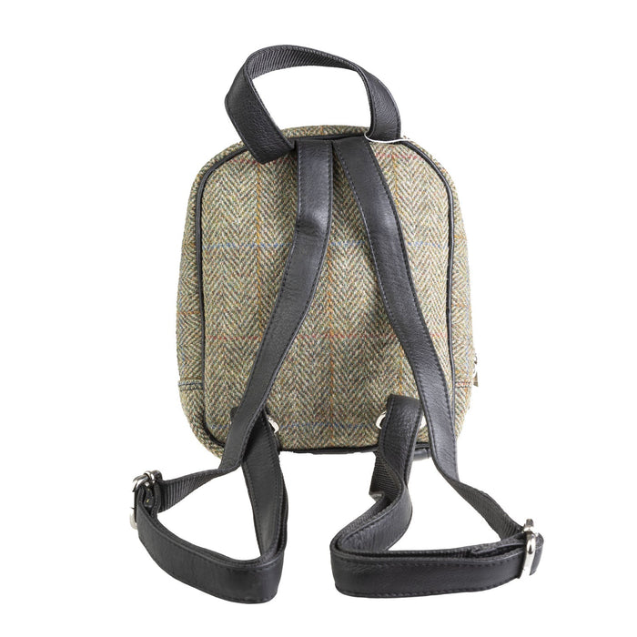 Ht Leather Small Backpack Lt Brown Check / Tan - Heritage Of Scotland - LT BROWN CHECK / TAN