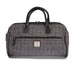 HT LEATHER WEEKENDER BAG - Heritage Of Scotland - PURPLE GREEN CHECK / BLACK