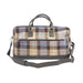 Ht Vegan Leather Weekender Bag Blue & Brown Check / Black - Heritage Of Scotland - BLUE & BROWN CHECK / BLACK