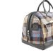 Ht Vegan Leather Weekender Bag Blue & Brown Check / Black - Heritage Of Scotland - BLUE & BROWN CHECK / BLACK