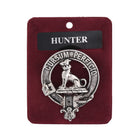 Hunter Clan Badge, Kilt Pin, Lapel Pin, Cufflinks, Keyring/Key Fob & Gift Set — Fine Pewter by Art Pewter — Made in Scotland (Shiny Finish) - Heritage Of Scotland - Badge