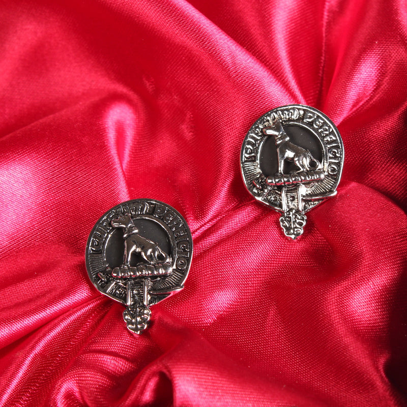 Hunter Clan Badge, Kilt Pin, Lapel Pin, Cufflinks, Keyring/Key Fob & Gift Set — Fine Pewter by Art Pewter — Made in Scotland (Shiny Finish) - Heritage Of Scotland - Cufflinks