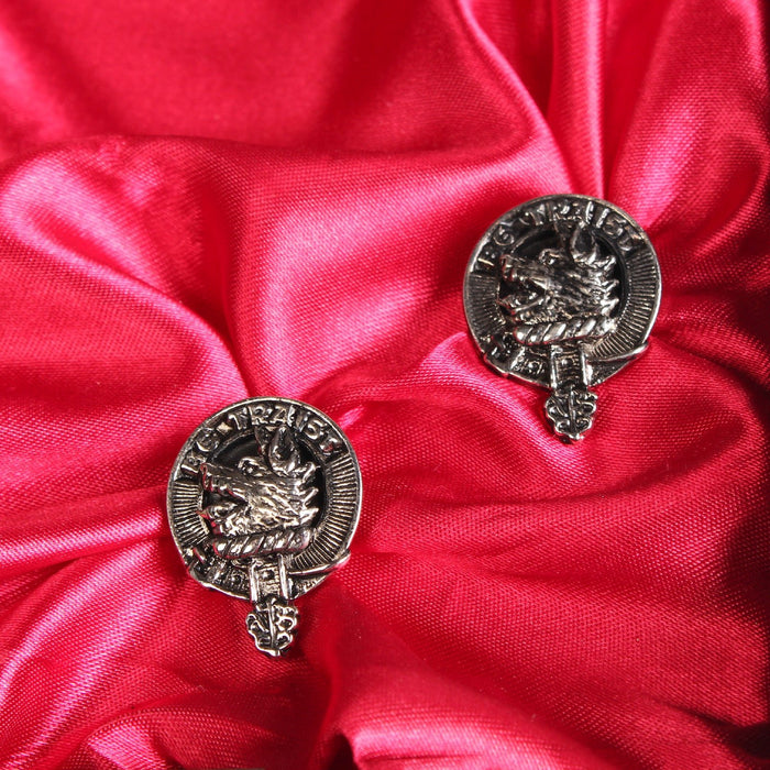 Innes Clan Badge, Kilt Pin, Lapel Pin, Cufflinks, Keyring/Key Fob & Gift Set — Fine Pewter by Art Pewter — Made in Scotland (Shiny Finish) - Heritage Of Scotland - Cufflinks