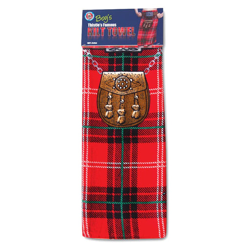 Instakilt Kids Beach Towel – Fun Kilt Design Towel for Children (100 x 55cm) - Heritage Of Scotland - Red