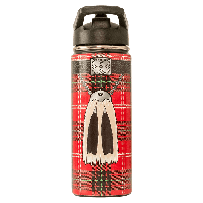 Instakilt Water Bottle – 600ml Stainless Steel Bottle with Novelty Kilt Design - Heritage Of Scotland - Instakilt