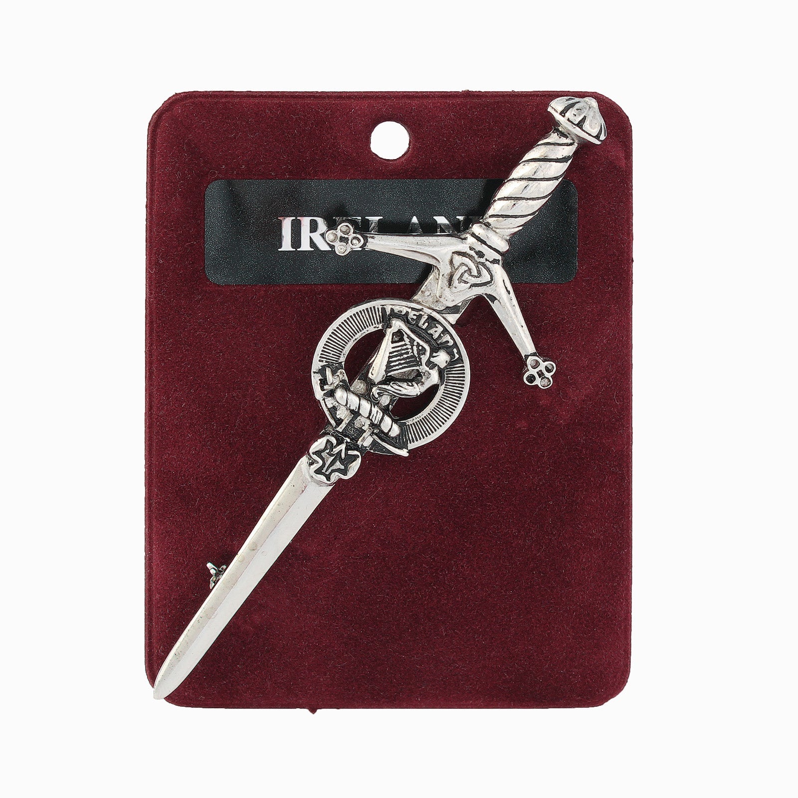 Ireland Clan Badge, Kilt Pin, Lapel Pin, Cufflinks, Keyring/Key Fob & Gift Set — Fine Pewter by Art Pewter — Made in Scotland (Shiny Finish) - Heritage Of Scotland - Kilt Pin