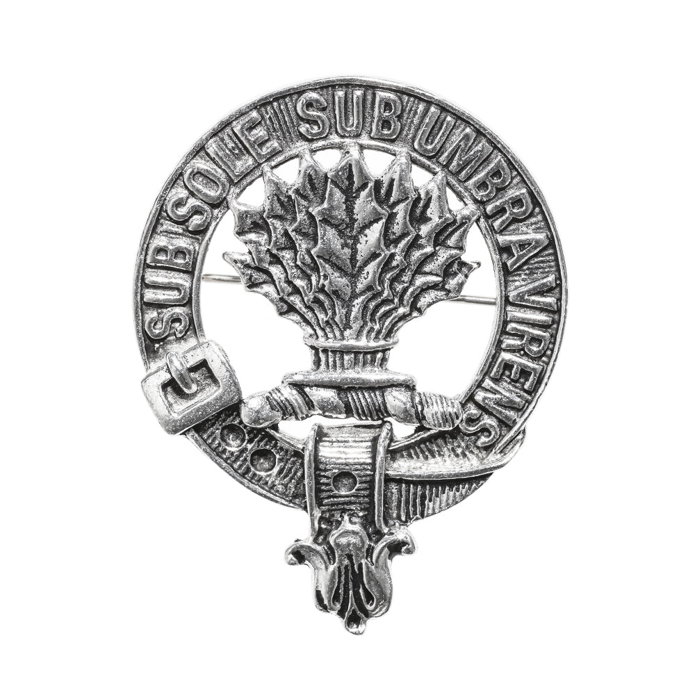 Irvine Clan Badge, Kilt Pin, Lapel Pin, Cufflinks, Keyring/Key Fob & Gift Set — Fine Pewter by Art Pewter — Made in Scotland (Shiny Finish) - Heritage Of Scotland - Badge
