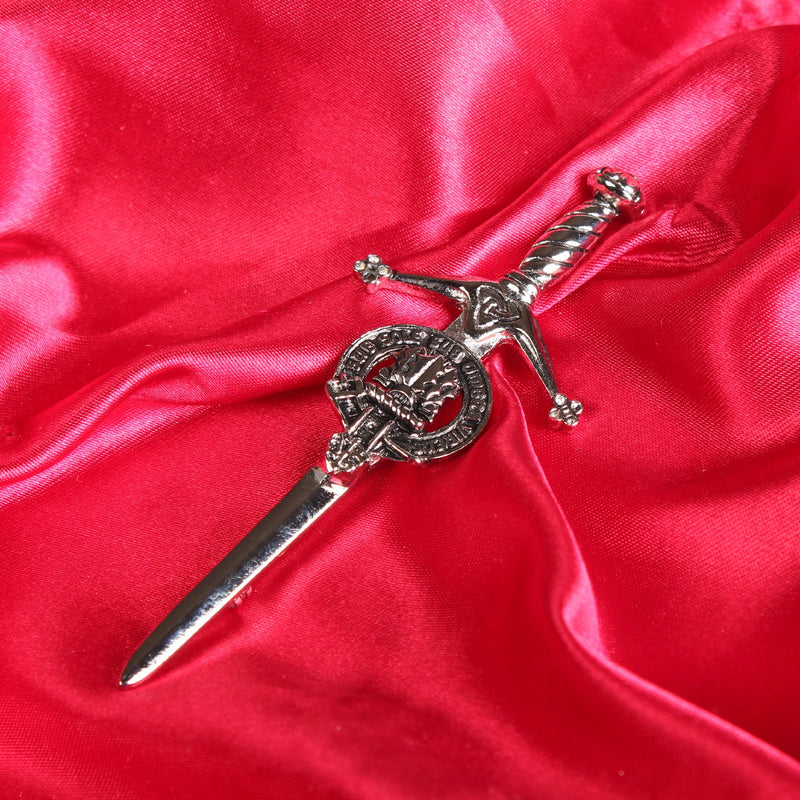 Irvine Clan Badge, Kilt Pin, Lapel Pin, Cufflinks, Keyring/Key Fob & Gift Set — Fine Pewter by Art Pewter — Made in Scotland (Shiny Finish) - Heritage Of Scotland - Kilt Pin