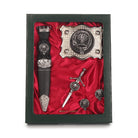 Johnstone Clan Badge, Kilt Pin, Lapel Pin, Cufflinks, Keyring/Key Fob & Gift Set — Fine Pewter by Art Pewter — Made in Scotland (Shiny Finish) - Heritage Of Scotland - Gift Set