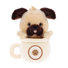 Keel Toys Café Cute Puppachino Soft Toys – Puppy Plush - Pug Cream - Heritage Of Scotland -