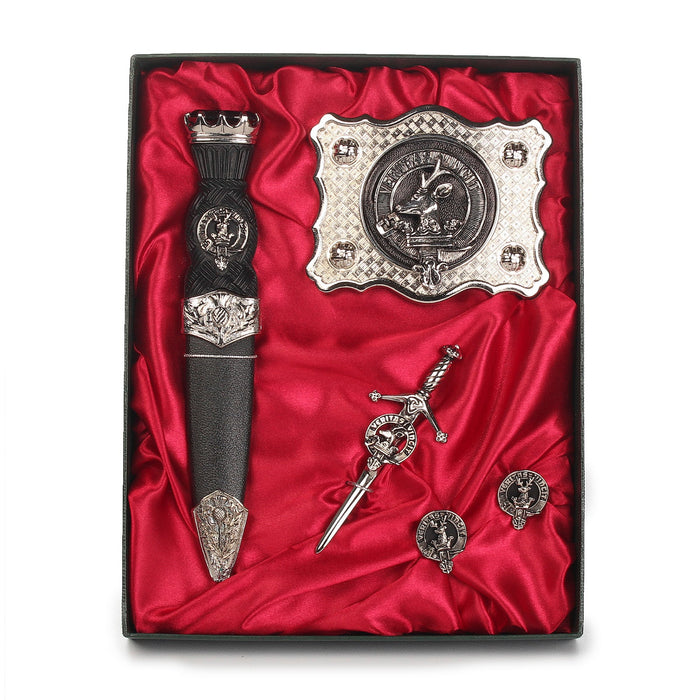 Keith Clan Badge, Kilt Pin, Lapel Pin, Cufflinks, Keyring/Key Fob & Gift Set — Fine Pewter by Art Pewter — Made in Scotland (Shiny Finish) - Heritage Of Scotland - Gift Set