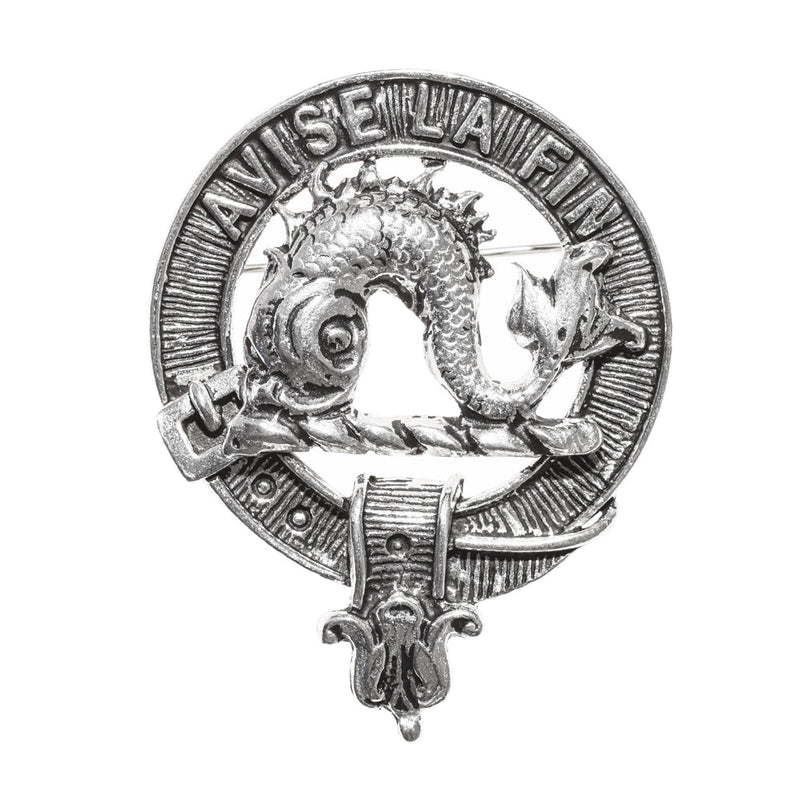 Kennedy Clan Badge, Kilt Pin, Lapel Pin, Cufflinks, Keyring/Key Fob & Gift Set — Fine Pewter by Art Pewter — Made in Scotland (Shiny Finish) - Heritage Of Scotland - Badge