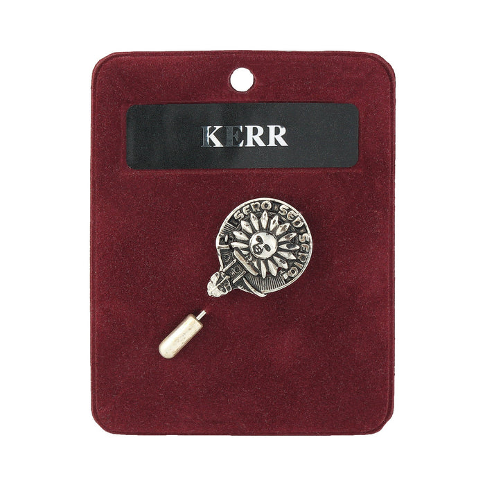Kerr Clan Badge, Kilt Pin, Lapel Pin, Cufflinks, Keyring/Key Fob & Gift Set — Fine Pewter by Art Pewter — Made in Scotland (Shiny Finish) - Heritage Of Scotland - Lapel Pin