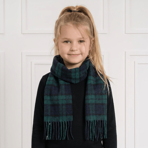 Kids 100% Cashmere Tartan Mini Scarf - BLACK WATCH - Heritage Of Scotland -