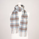 Kids 100% Cashmere Tartan Mini Scarf - STEWART MUTED BLUE - Heritage Of Scotland -