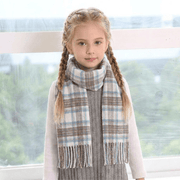 Kids 100% Cashmere Tartan Mini Scarf - STEWART MUTED BLUE - Heritage Of Scotland -
