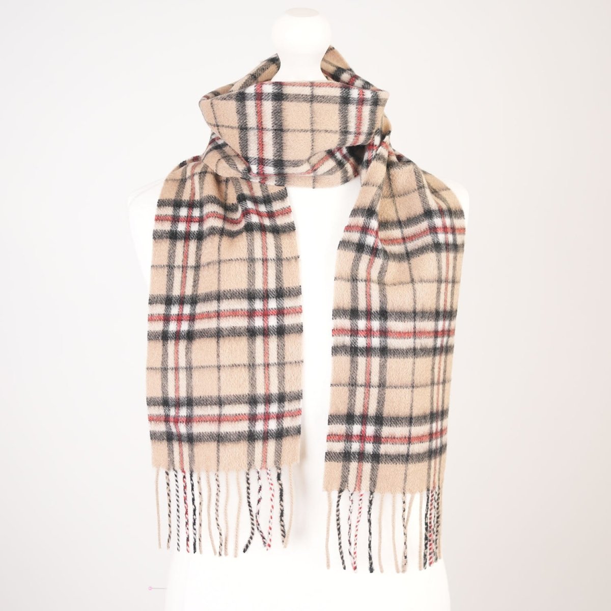 Kids 100% Cashmere Tartan Mini Scarf - THOMSON CAMEL - Heritage Of Scotland -