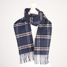 Kids 100% Cashmere Tartan Mini Scarf - THOMSON NAVY - Heritage Of Scotland -