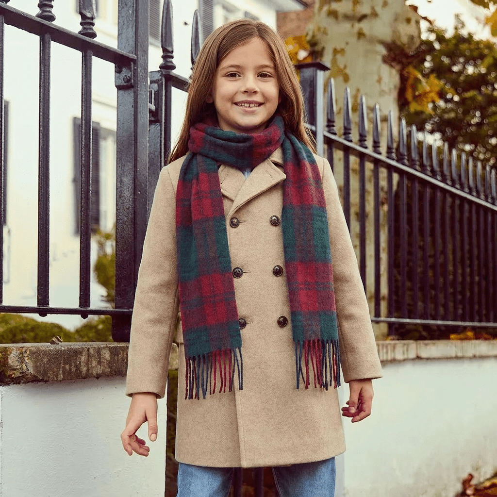 Kids 100% Lambswool Tartan Mini Scarf – Soft Children’s Wool Scarf - LINDSAY - Heritage Of Scotland -