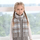 Kids 100% Lambswool Tartan Mini Scarf – Soft Children’s Wool Scarf - STEWART MUTED BLUE - Heritage Of Scotland -