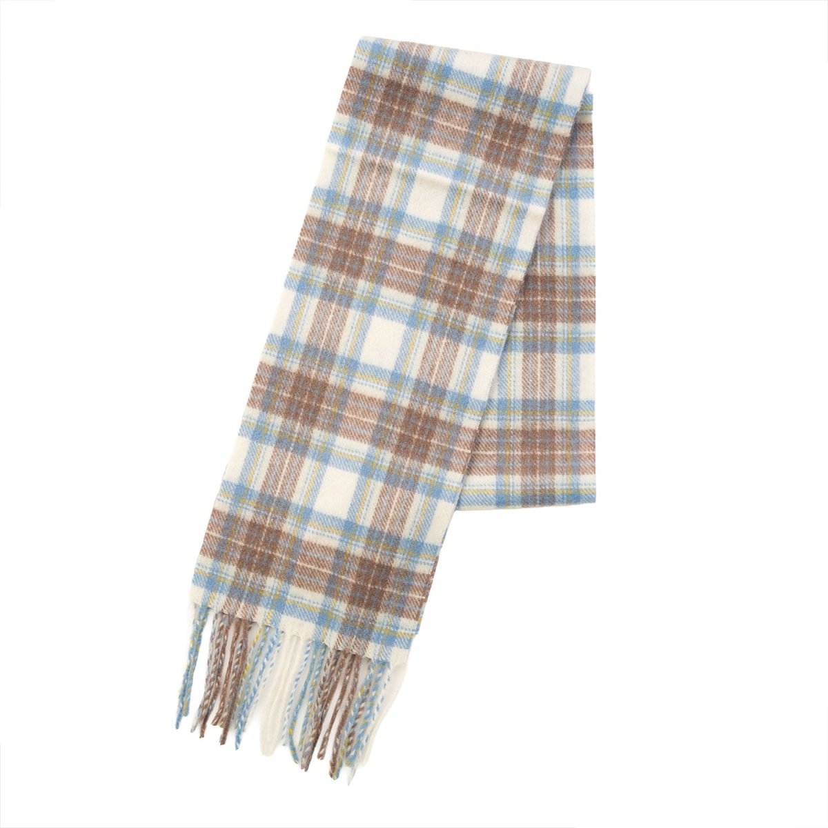 Kids 100% Lambswool Tartan Mini Scarf – Soft Children’s Wool Scarf - STEWART MUTED BLUE - Heritage Of Scotland -
