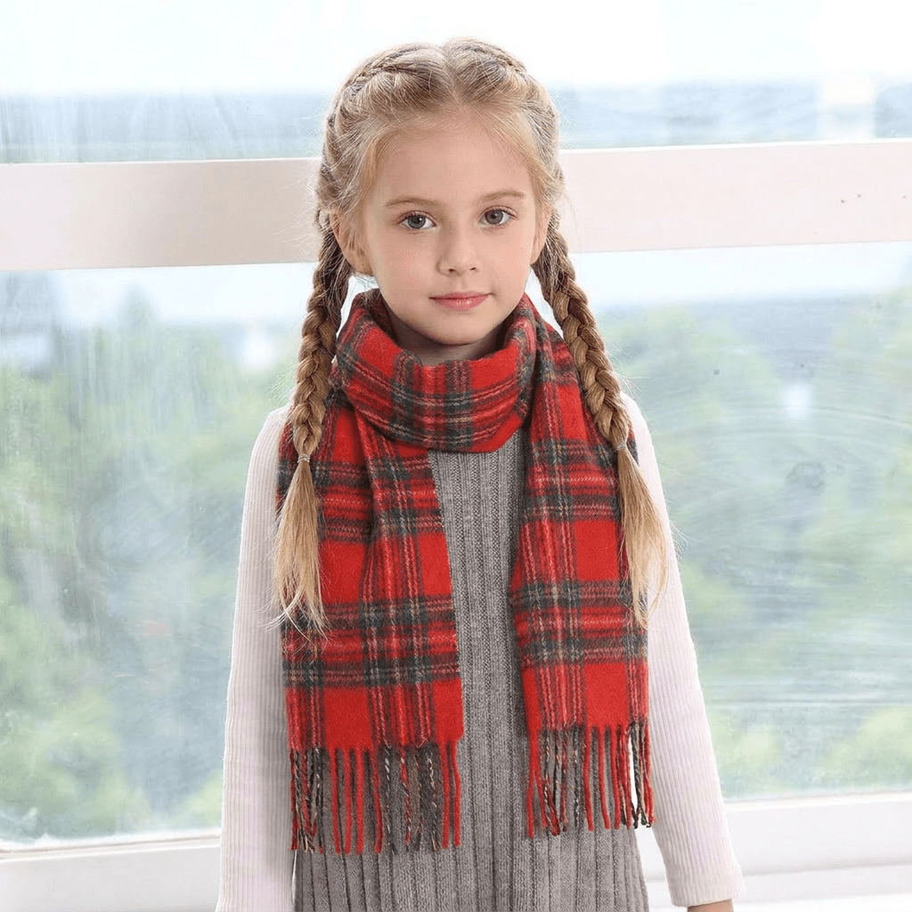 Kids 100% Lambswool Tartan Mini Scarf – Soft Children’s Wool Scarf - STEWART ROYAL - Heritage Of Scotland -