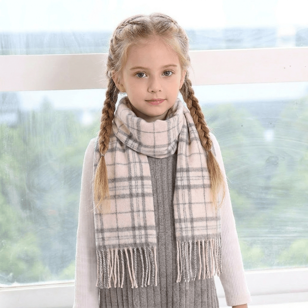 Kids 100% Lambswool Tartan Mini Scarf – Soft Children’s Wool Scarf - THOMSON PALE - Heritage Of Scotland - Thomson Pale