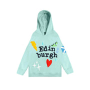 Kids Edinburgh 3D Puff Hoodie Aqua - Heritage Of Scotland - AQUA