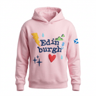 Kids Edinburgh 3D Puff Hoodie - Cherry Blossom Pink - Heritage Of Scotland - 0-1 YEARS
