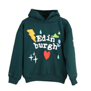 Kids Edinburgh 3D Puff Print Hoodie Teal – Children’s Hooded Sweatshirt - Heritage Of Scotland - TEAL