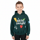Kids’ Edinburgh Graphic 3D Puff Hoodie – Teal Cotton Blend Sweatshirt - Heritage Of Scotland - 0 - 1 YEARS