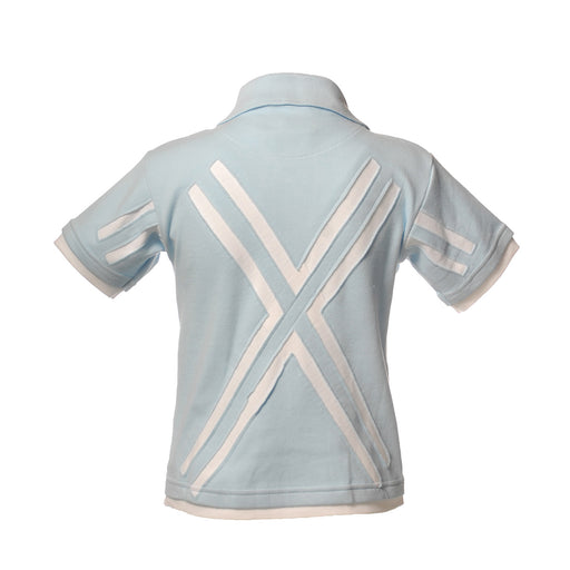 Kids Layered Polo Shirt Baby Blue - Heritage Of Scotland - BABY BLUE