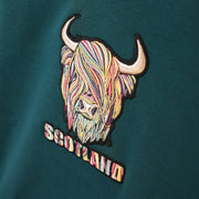 Kids Pastel Highland Cow Hooded Top Teal Teal - Heritage Of Scotland - TEAL