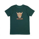 Kids Pastel Highland Cow T-Shirt Teal - Heritage Of Scotland - 0-1 YEARS