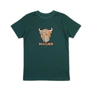 Kids Pastel Highland Cow T-Shirt Teal - Heritage Of Scotland - 0-1 YEARS